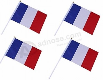 tecido de alta qualidade mão agitando bandeiras mini bandeira francesa