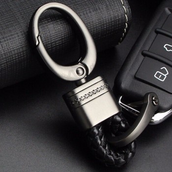 Hand Woven Horseshoe Buckle Car Keychain Keyring Auto Car Key Chain Rings Holder For Audi BMW Benz Mazda Toyota Renault