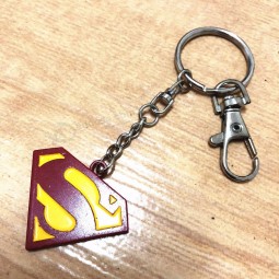 50pcs movie superman keychain superhero S logo metal keyring spiderman Key chain superman jewelry car keychain car styling