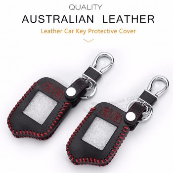 M13 M14 leather case For scher-khan magicar 13 14 auto-signals Car alarm remote controller LCD keychain cover