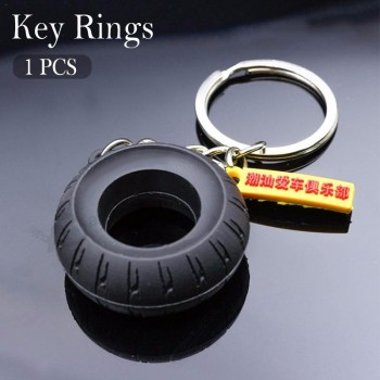 Car tyre keychain motorcycle assistant decoration Key ring tire keyring Key ring keyfob rubber auto Car interior decoration