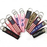 Gift Textile Superior Quality Keytag Custom Keychains Cheap Embroidered Key Ring