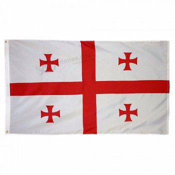 wholesale stock 3x5 Fts white background republic georgia flag banner