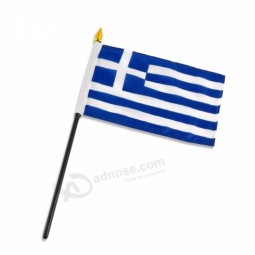 Citizen election waving hand flag hot printing Greece national flag