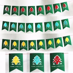 6 Feet red and green Felt Flag Bunting Banner Garland for party decoration