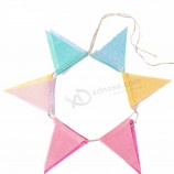 High quality linen fabric mini triangle pennant bunting flags