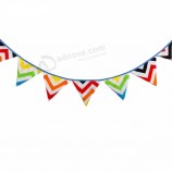 Handmade Fabric Bunting Original Vintage Designs Colorful Chevron Pattern PL020