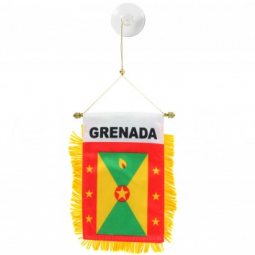 Small mini car window rearview mirror Grenada flag