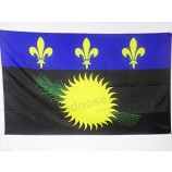 Guadeloupe Flag 3' x 5' for a Pole - French Region of Guadeloupe Flags 90 x 150 cm - Banner 3x5 ft with Hole