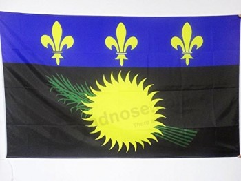 Guadeloupe Flag 3' x 5' for a Pole - French Region of Guadeloupe Flags 90 x 150 cm - Banner 3x5 ft with Hole