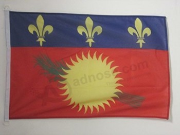 guadeloupe flag 2' x 3' for outdoor - french region of guadeloupe flags 90 x 60 cm - banner 2x3 ft knitted polyester with rings