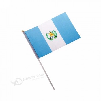 Good Selling Polyester Printing 14x21cm Guatemala Hand Held Flag