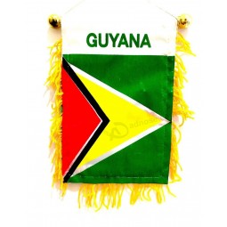 guyana mini flag for car windows rearview mirror