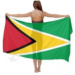 Women Girls Fashion Scarf Shawl Wrap for Beach Party Bikini Cover Up Swimwear Sarong Wrap Skirt - Guyana Flags of Countries Scarves