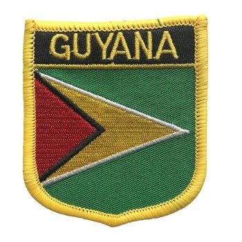 Guyana Flag Patch Iron On Badge by Backwoods Barnaby (Guyana Crest, 2.75