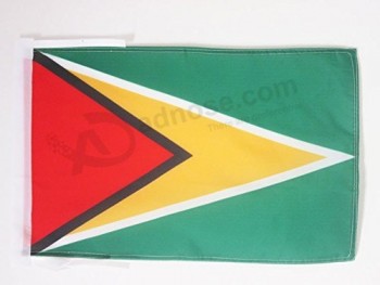 guyana flag 18'' x 12'' cords - guyanese small flags 30 x 45cm - banner 18x12 in