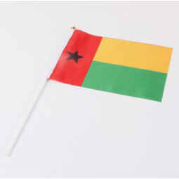 14x21cm guinea-bissau hand held flag with plastic pole