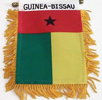 polyester guinea-bissau national car hanging mirror flag