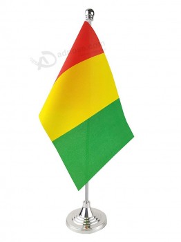 guinea table flag, stick small mini guinean flag office table flag on stand with stand base, international festival decoration