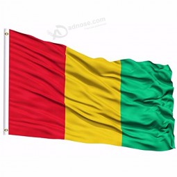 2019 guinea national flag 3x5 FT 90x150cm banner 100d polyester custom flag metal grommet