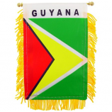 Custom Car Rearview Window Guyana Hanging Flag