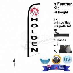 HOLDEN White AND Black Single Sided Medium Feather Flag