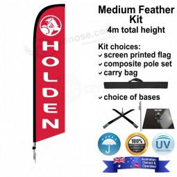 HOLDEN Red AND White Single Sided Medium Feather Flag