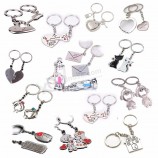 2pcs/set love heart keyring couple keychain Key ring New fashion gift For kids friends