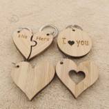 fashion wooden heart keychain women wood Key ring love Key pendant jewelry best gift