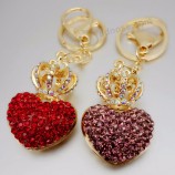 adojewello jewelry purse charms rhinestone crystal crown heart keychain keyring For Car handbag chram Key holder wholesale