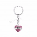 heart keychain gift alloy engraved crystal jewelry pendant Key ring for womens Day moms birthday mothers Day