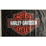 Harley Davidson Black 3x5 Flag 2 Sided Harley Motor Cycles Logo