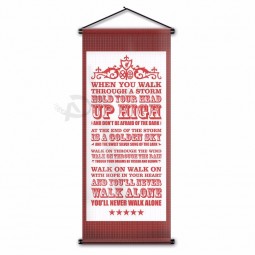 Wholesale custom  Scroll Banner Indoor Bedroom Decor Hanging Wall Flag for LFC Soccer Fan Gift 45x110cm