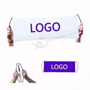 custom promotional hand held self rolling banner hand retractable banner fanbana fan banner