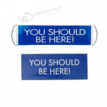 custom event display hand held scroll you should be here retractable fan banner