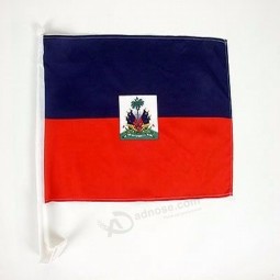 Wholesale 100% polyester promotional haitian flag for car