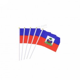 Fast delivery factory price haiti hand flags