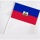 Custom cheap haiti national mini Polyester 20x30cm hand flags