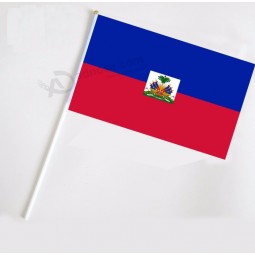 custom cheap haiti national mini polyester 20x30cm hand flags