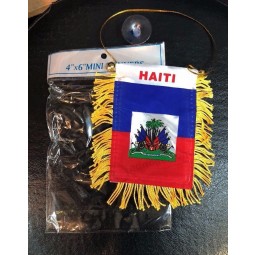 Cheap Rearview Mirror car SUV truck Haiti pennant flag