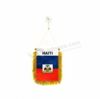 Haiti Mini Banner Flag 6'' x 4'' - Haitian Pennant 15 x 10 cm