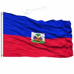Hot Wholesale  Haiti National Flag 3x5 FT 90X150CM Banner-Vivid Color and UV Fade Resistant- Haiti draperux polyester