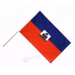 Cheap stock 10*15cm 4*6inches Haiti Haitian hand stick flag