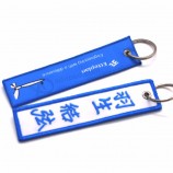 wholesale custom design embroidery keychain/ embroidery Key Tag