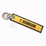 Customized Personalized Fabric Patch Woven Embroidery Keychain keyring key chain key ring