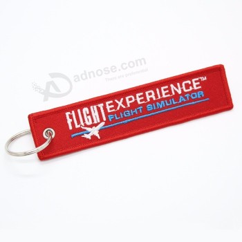 custom logo embroidery keychain, embroidered key chain with keyring
