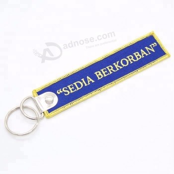 Custom fabric key tag keychain, embroidered keychain