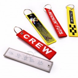 embroidered remove keychain airplane Key Tag custom embroidered keychain