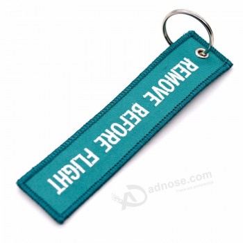 cheap customized embroidered woven key chains