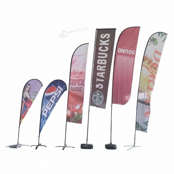 Hot sale 3.3m double face full color printing beach flag for outdoor advertising